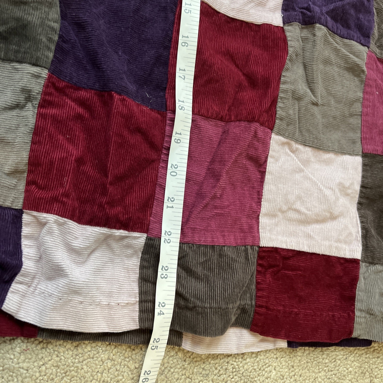 Vintage Esprit Set Patchwork Corduroy Jacket Skirt Girls 11/12 Purple Western 90