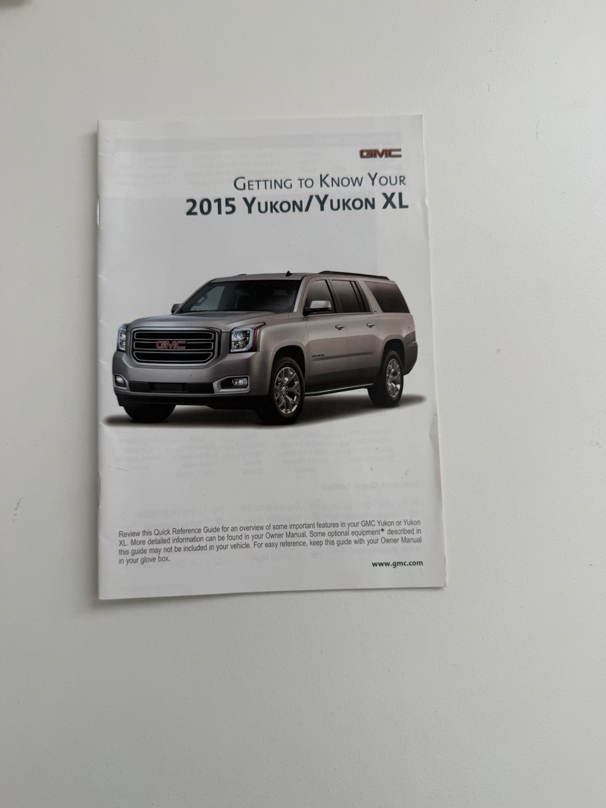 2015 GMC Yukon / Yukon XL Owner’s Manual Set – OEM Factory Original