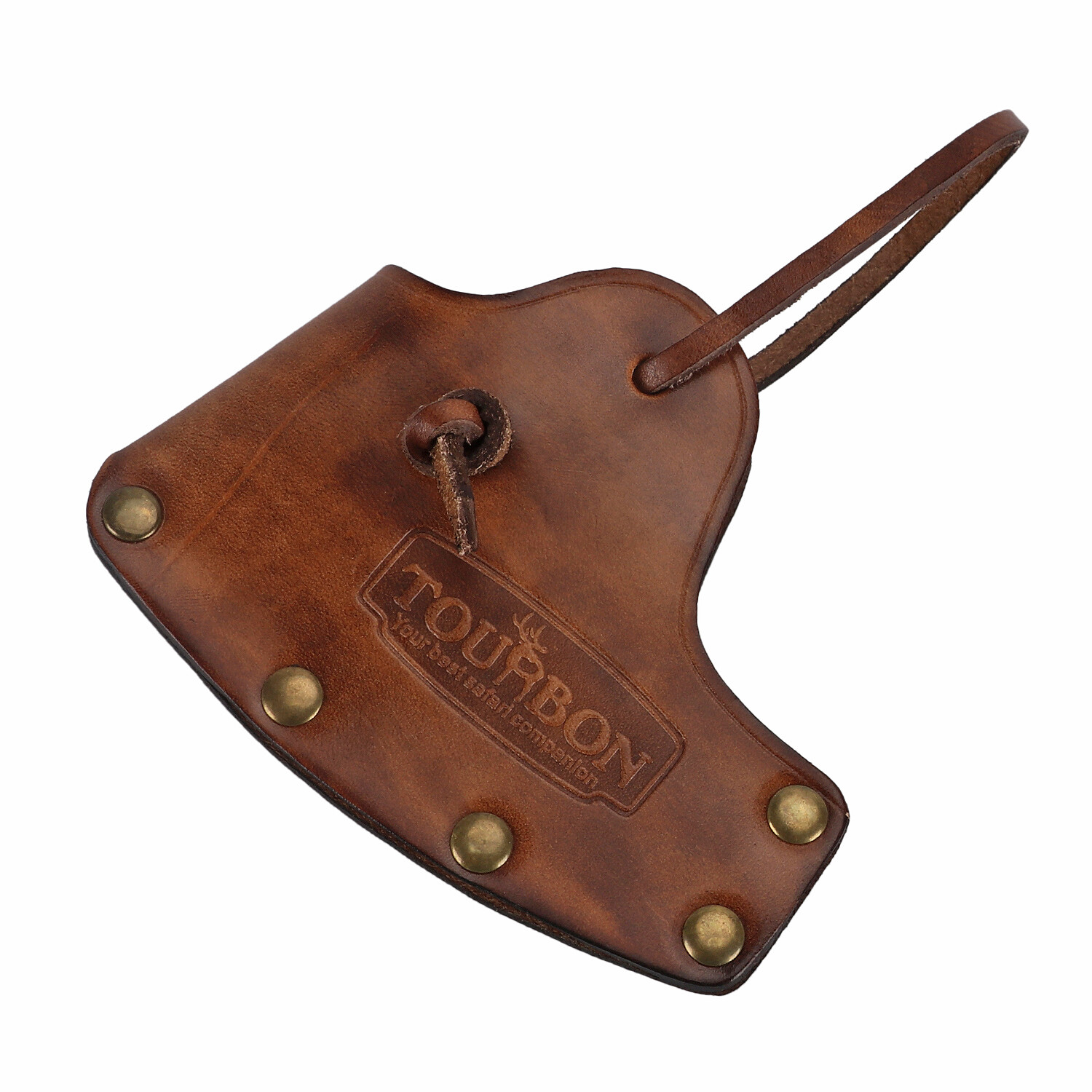 TOURBON Vintage Leather Axe Blade Holder Hatchet Holster Protector Cover Brown
