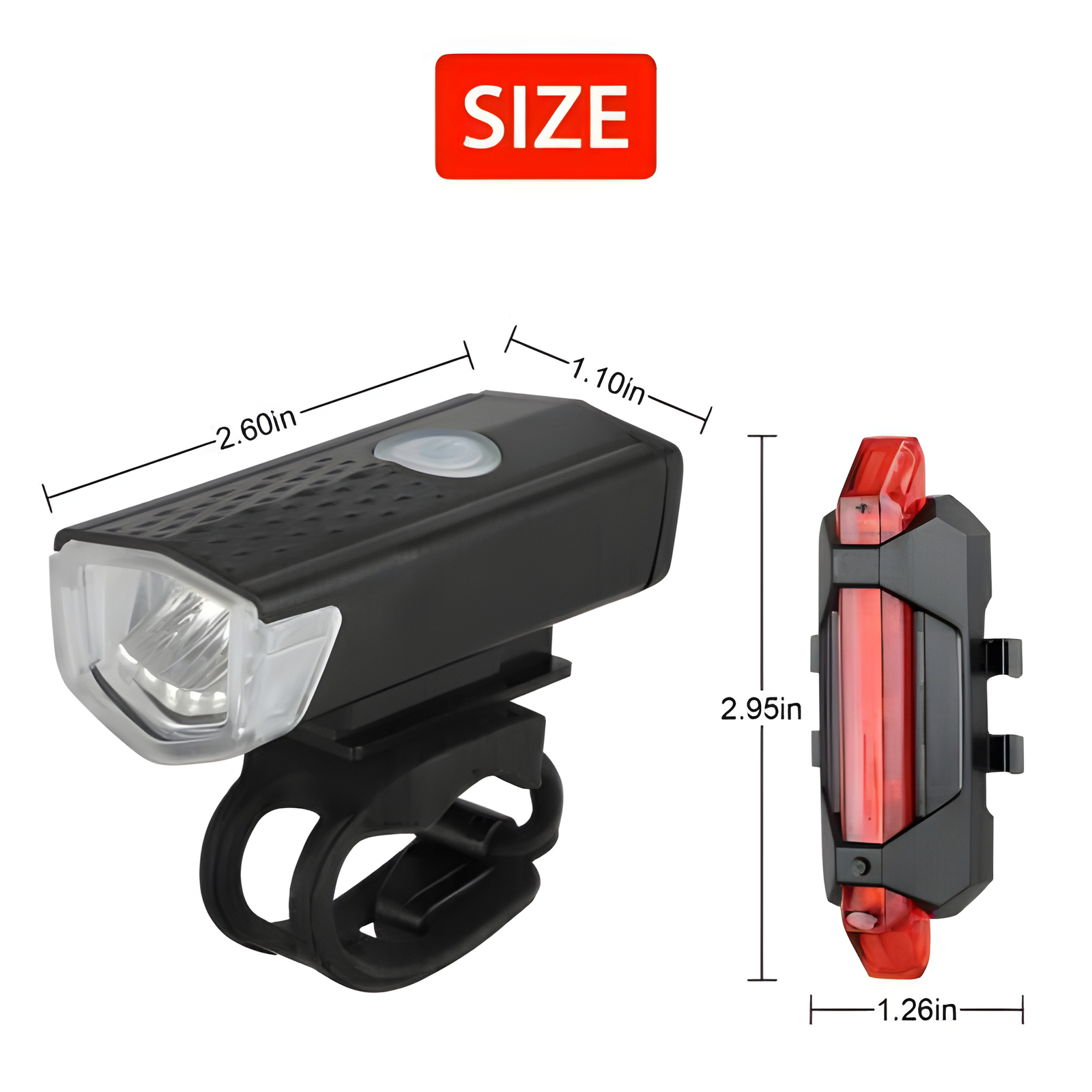 2 Sets USB Rechargeable LED Bicycle Headlight Bike Front Rear Lamp Cycling