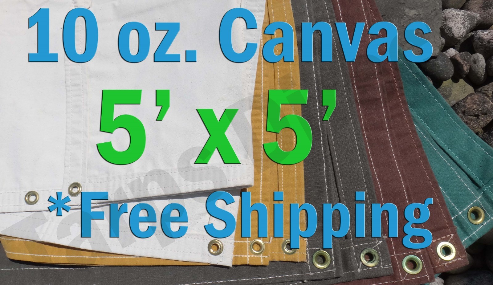 5 Ft. x 5 Ft. 10 Oz. Cotton Canvas Breathable Water Resistant Tarps