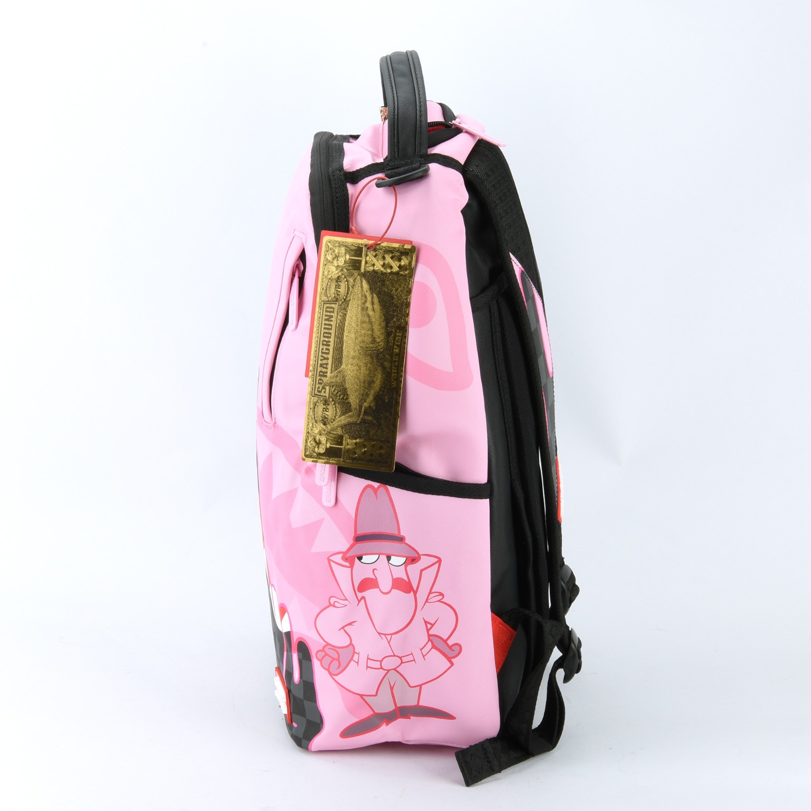 Sprayground Shark Pink Panther Pink Painter Backpack Zippered Unisex Plaid