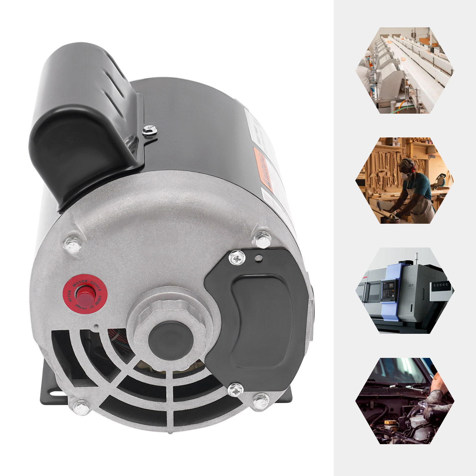 1/2HP 115/230V General Purpose Motor 3450RPM Electric Motor Single Phase New