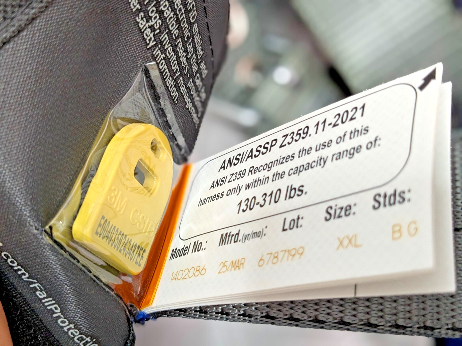 3M DBI-SALA ExoFit X200 Construction Style Safety Harness XXL 1402086 7012817813