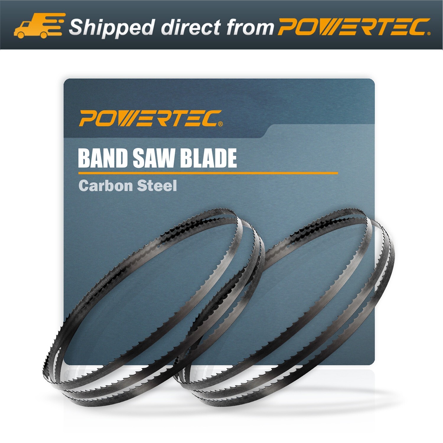 POWERTEC 13212-P2 56-7/8" x 1/4" x 24 TPI Band Saw Blade 3-Wheel Bandsaw, 2 PK