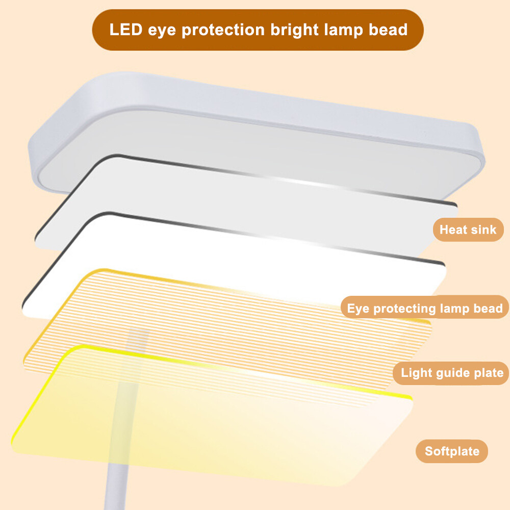 LED Desk Lamp Adjustable Neck Lamp with Clamp Eye-Caring Reading Desk Light
