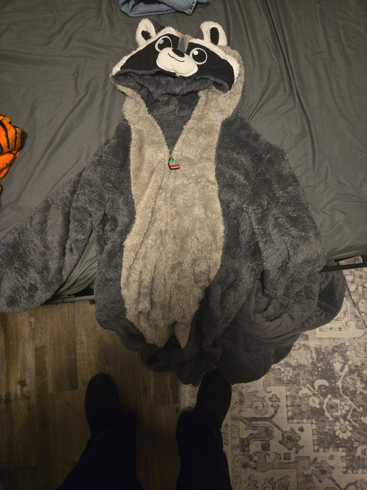 Cozy Plush Raccoon One-Piece Costume Size S Used Condition