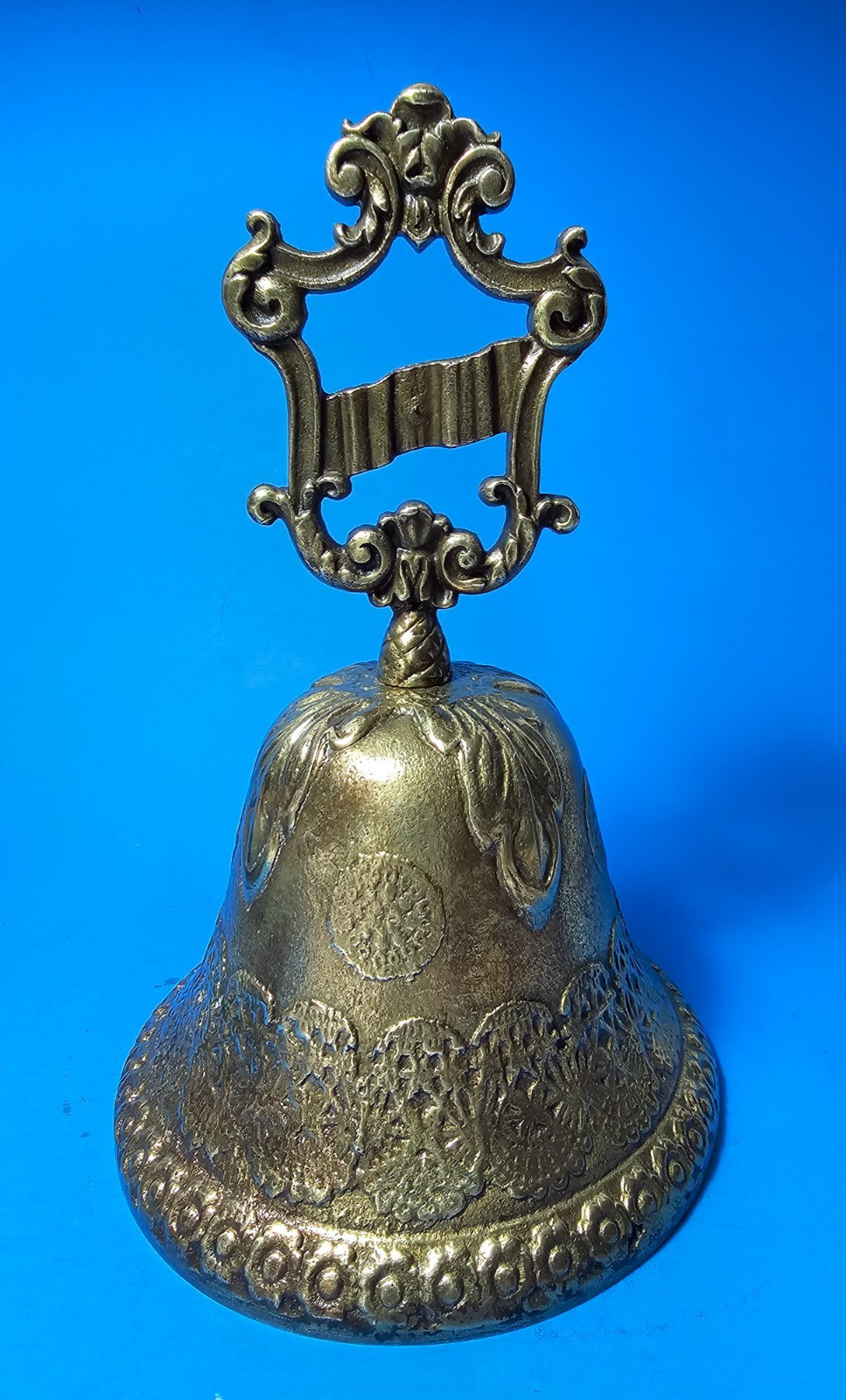 Mid-Century Bronze Brass Hand Bell Featuring Aged Patina