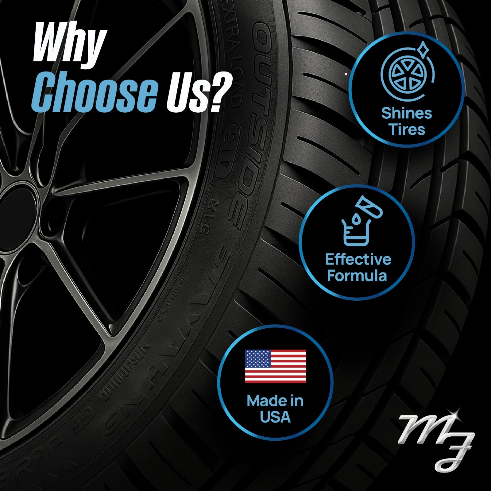 Tire Shine (16 fl oz) – Silicone-Based Tire Dressing for Long-Lasting Wet Look