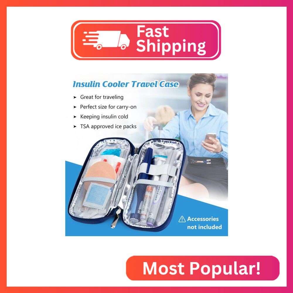 YOUSHARES Insulin Cooler Travel Case, Diabetic Travel Case TSA Approved with 2 I