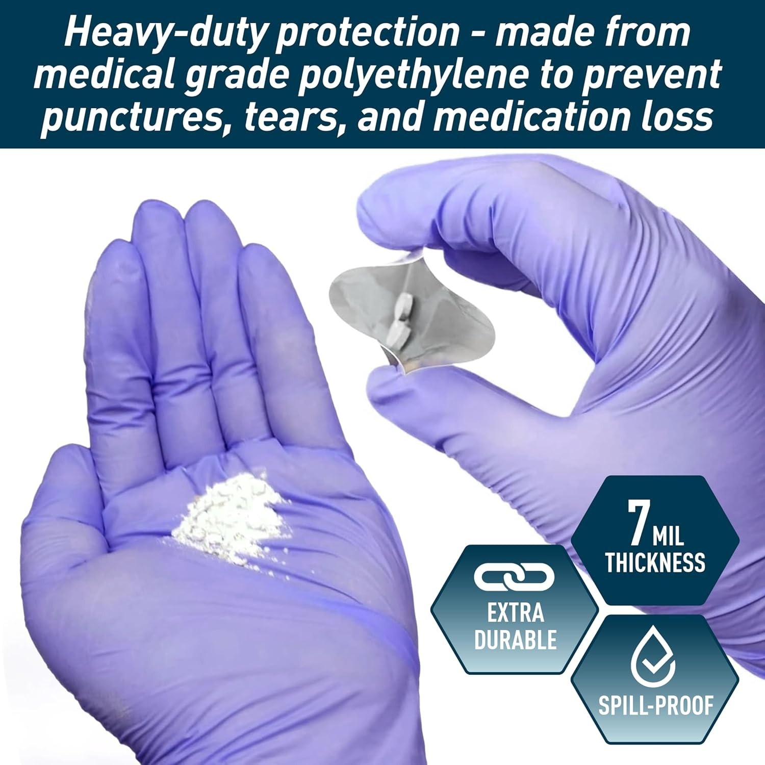 MED PRIDE Pill Crusher Pouches Disposable Medication Crushing Bags Clear 1000ct