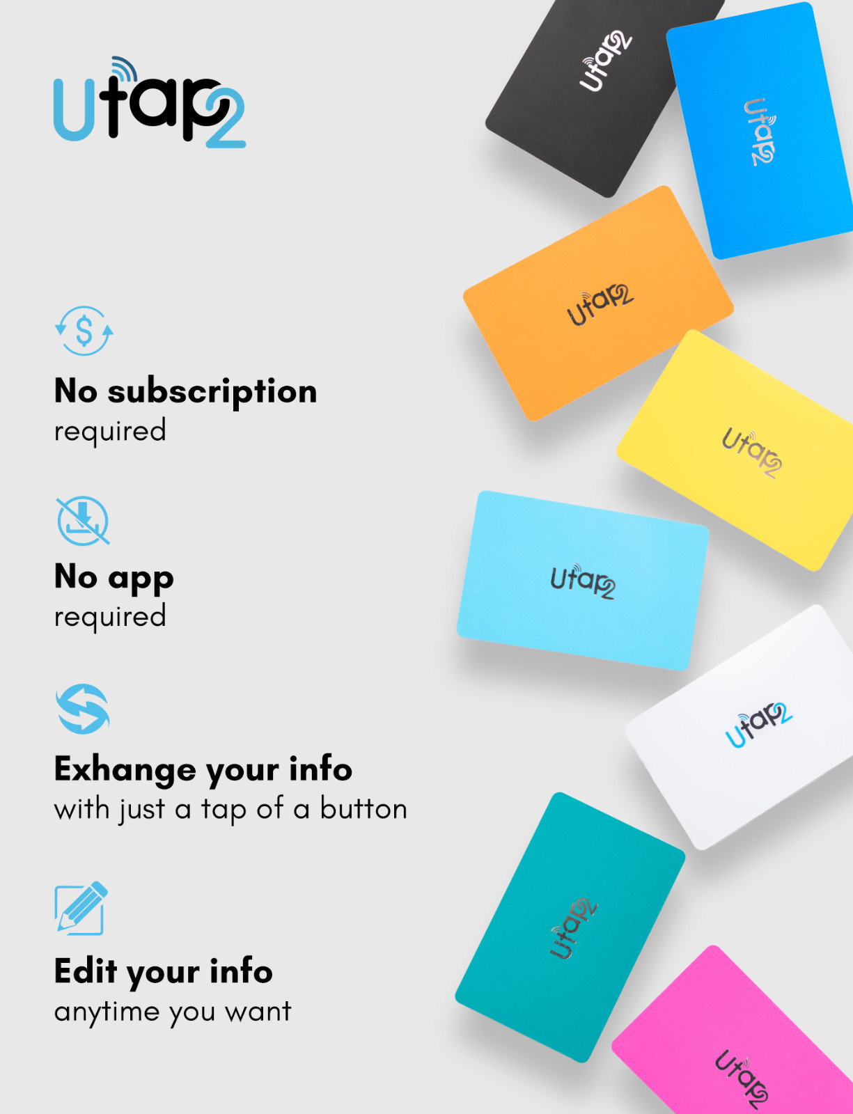 Utap2 Digital Business Card BLACK Buy 1 Get 1 Free black Utap2 card