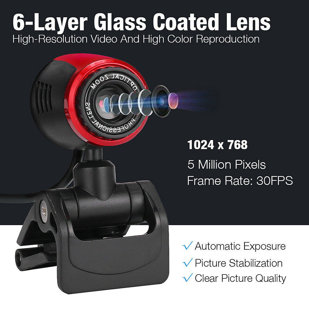 HD 1080P Webcam USB Computer Web Camera With Microphone For PC Laptop Desktop