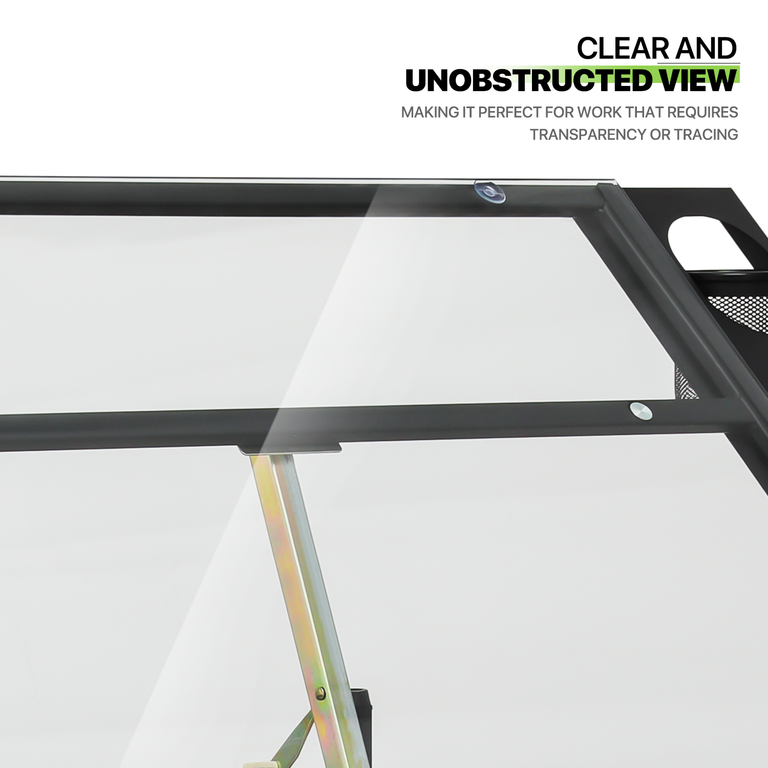 53" Drafting Table Adjustable Tempered Glass Craft Drawing Work Station w/Stool