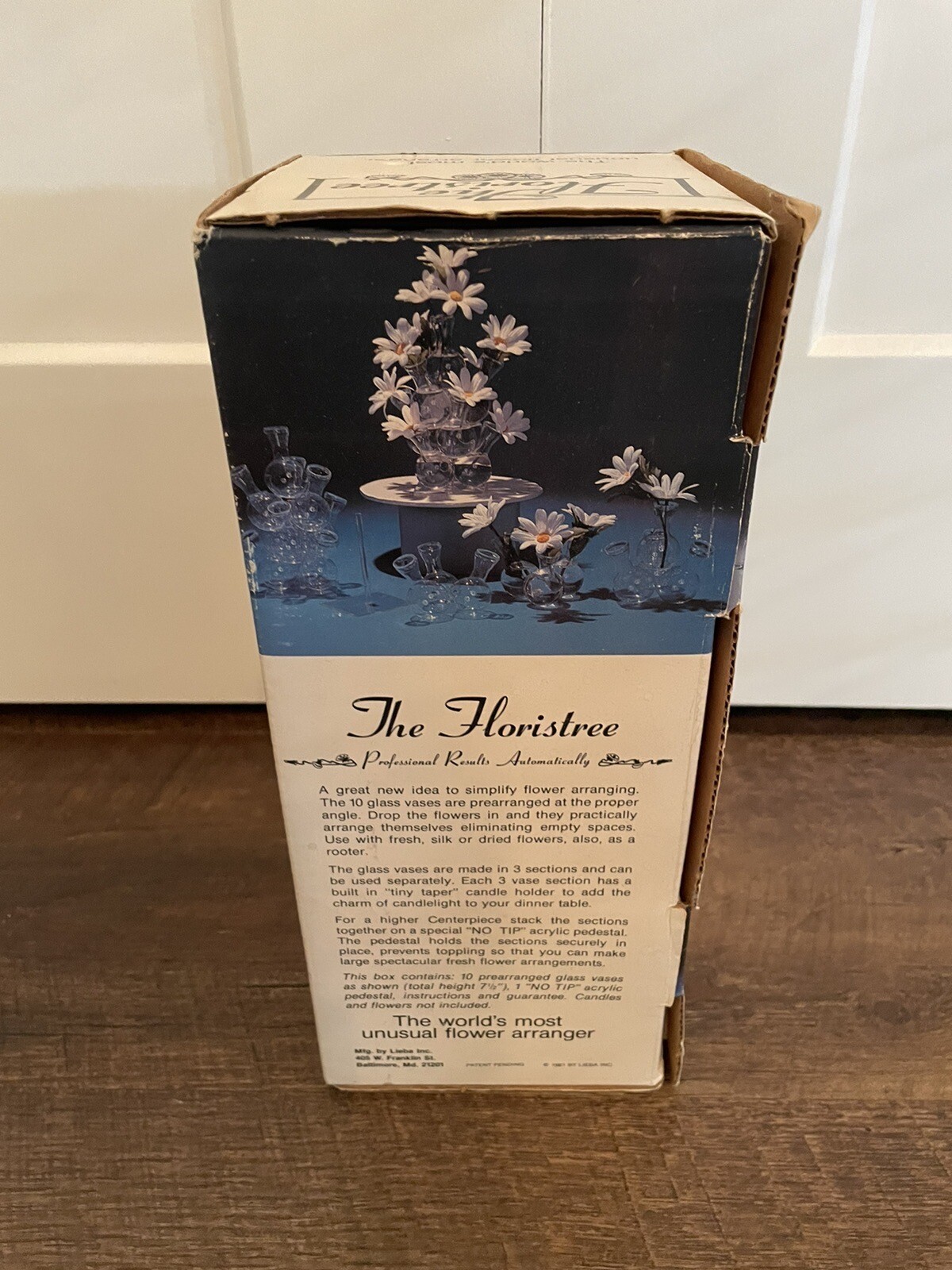 The Floristree Lieba Inc 1981 Glass Beaker Vase Floral Arrangement VTG