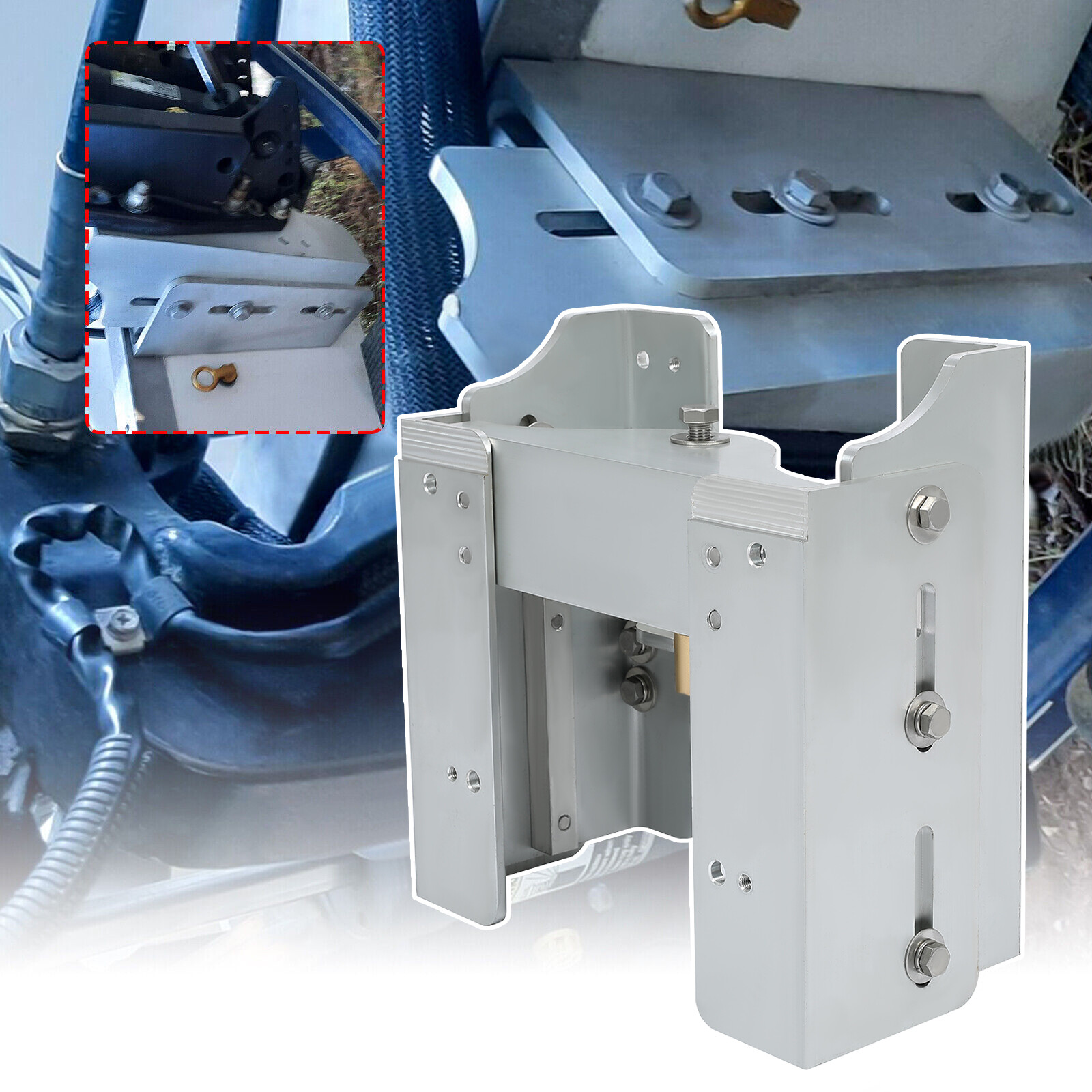 Aluminum 8'' Adjustable Outboard Boat Manual Jack Plate Motor Setback #JPL4800