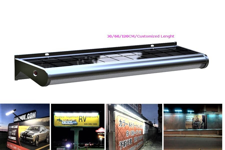 EE820W4F Solar Aluminum All-Night-On Wall Flood Billboard Sign Ad LED Light