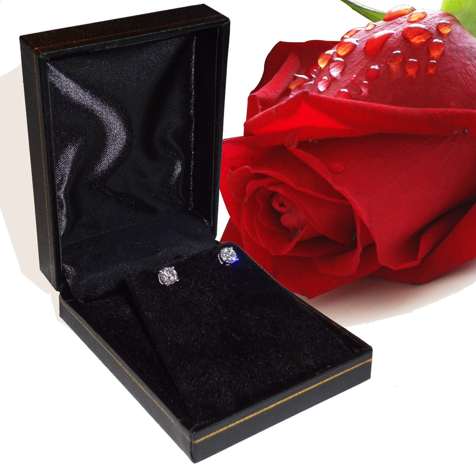 REAL 14K WHITE GOLD 1.00 CT BRILLIANT CUT GRA MOISSANITE STUDS SCREW-BACK GIFT