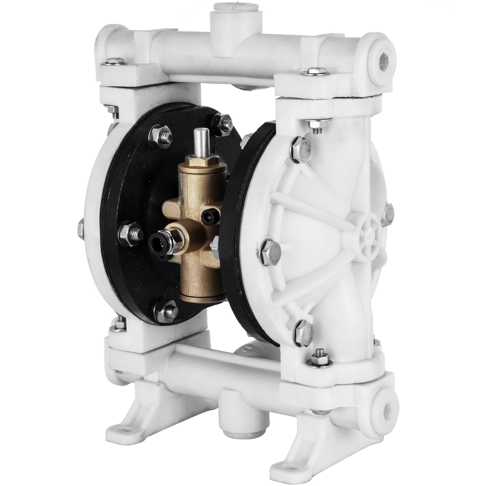 Air-Operated Double Diaphragm Pump 2.5GPM 1/2" Inlet Outlet Polypropylene