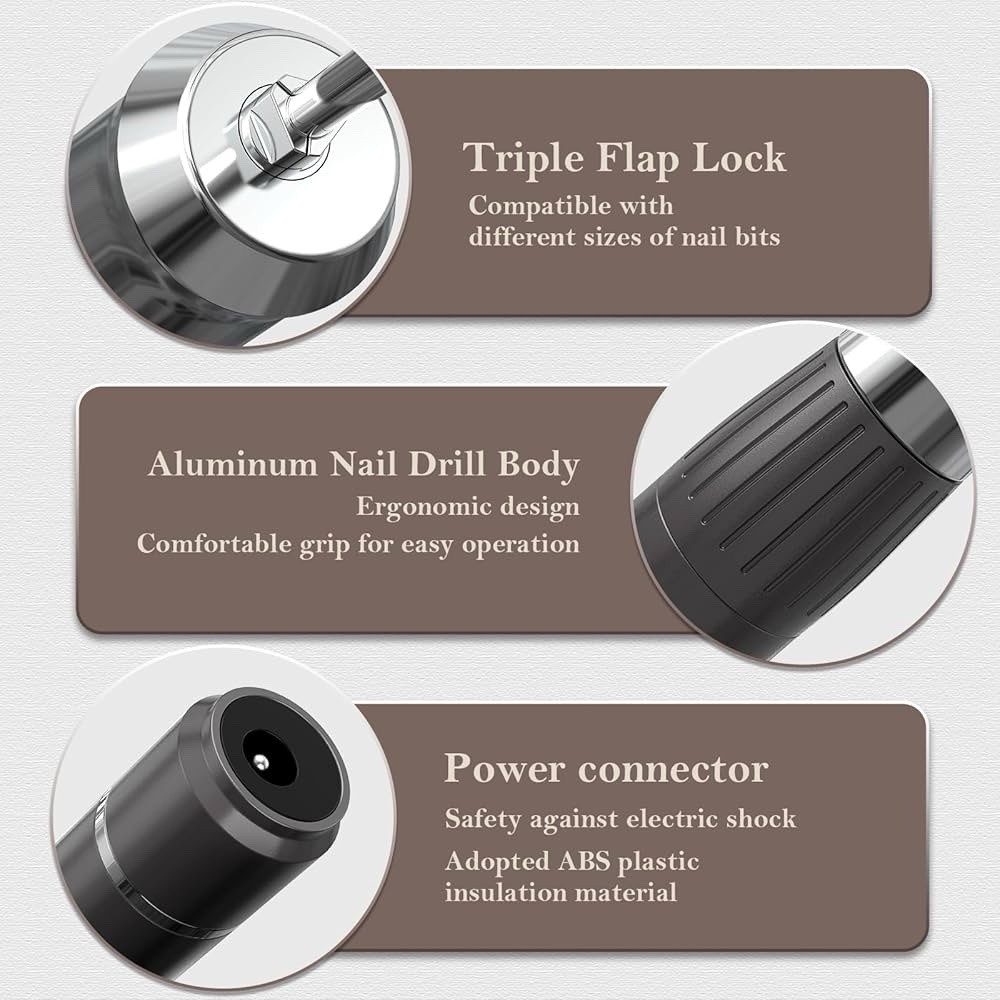 40000RPM Professional Brushless Electrical Nail Drill Portable Rechargeable Tool