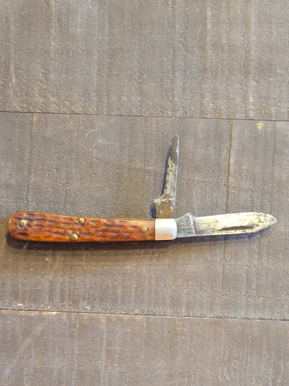 Case XX 6229 1/2 tadpole Pocketknife Two-Blade Brown Clip Pen