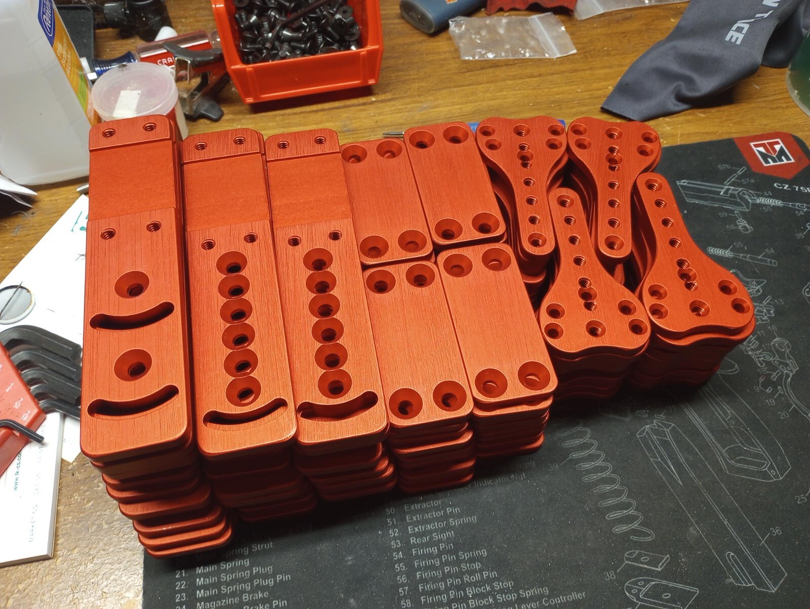 Rotation Offset Ball Mount by Lee Holster Hangers-Raw, Black and Blue Anodized