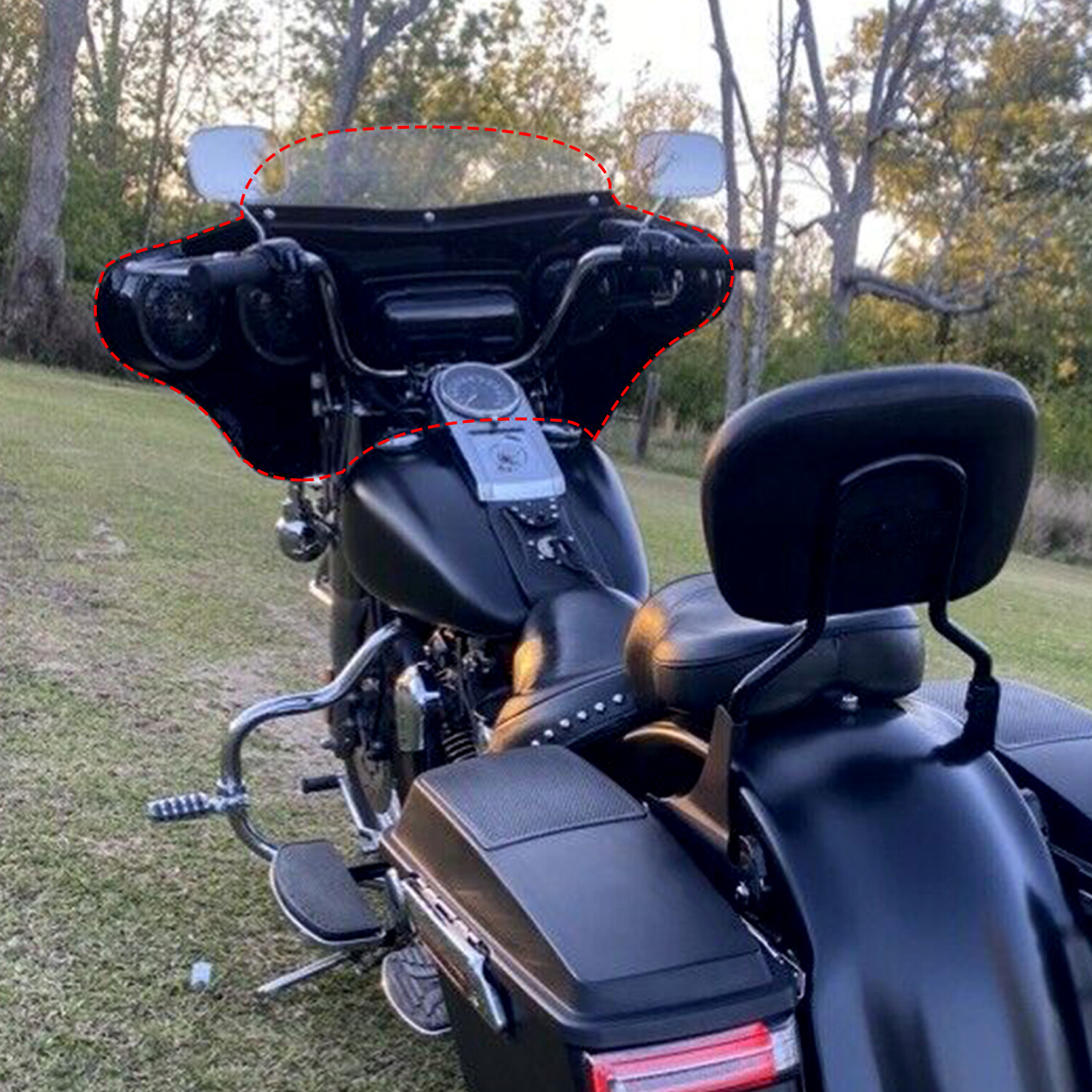 For Harley Davidson Heritage Fatboy Softail Deluxe Batwing Fairing 4 Speaker