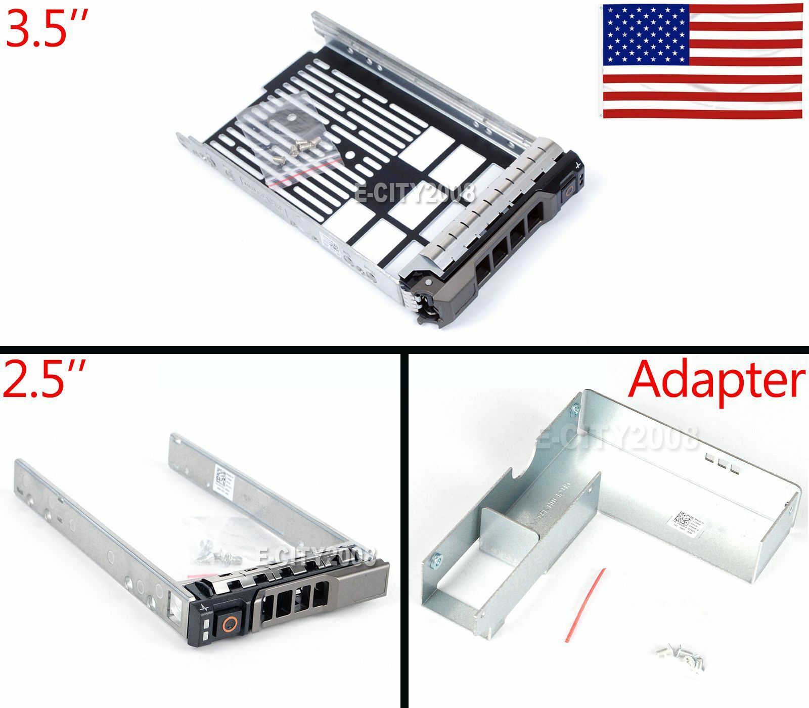 2.5 3.5" HDD Tray Caddy Adapter For R410 R610 R710 R420 R620 R720 R730 T420 T430