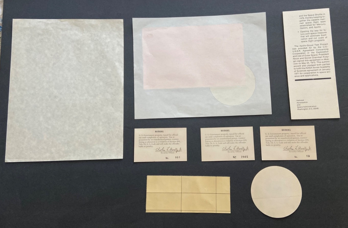 Original NASA (8) Item Mixed Apollo Soyuz Lot - Includes (3) Access Badges