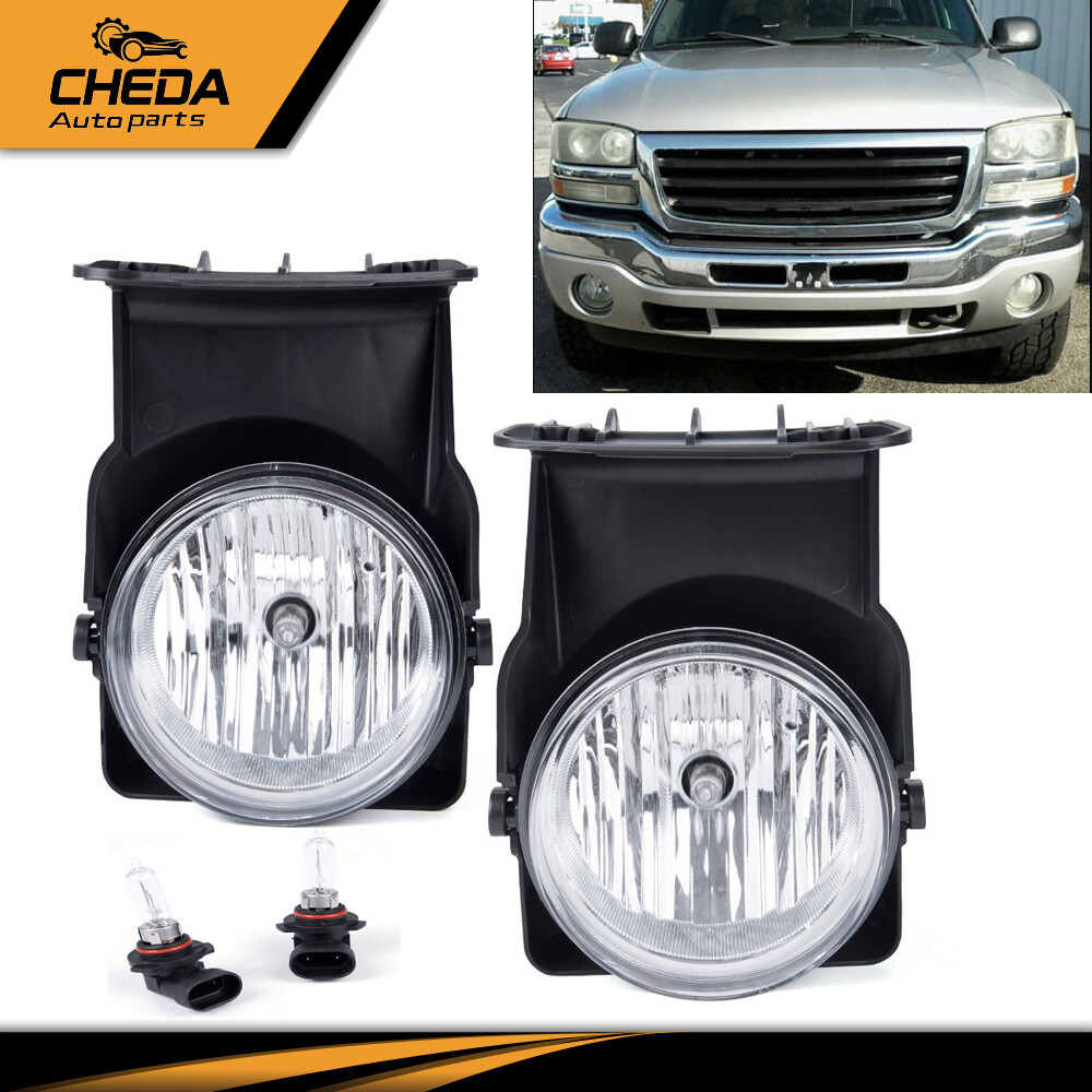 2X Bumper Fog Light Lamp w/ bulbs Fit For 03-07 GMC Sierra 1500 2500 3500 Pickup