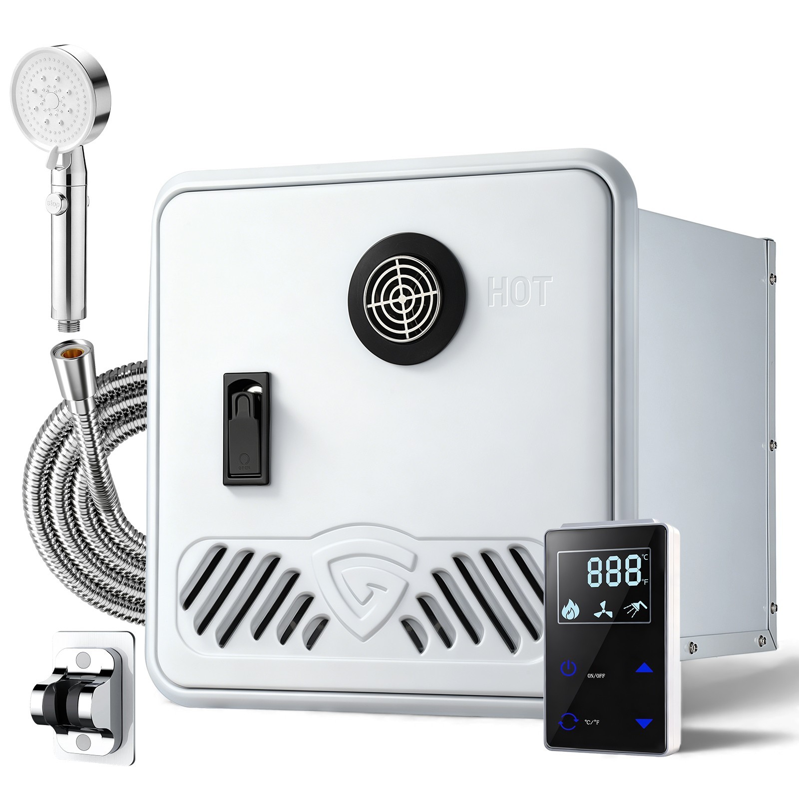 RV Tankless Water Heater Propane Gas Camper 65000BTU Smart Temperature Control