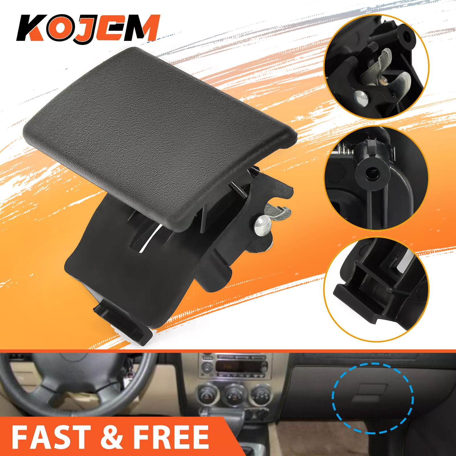 For Chevy Colorado GMC Canyon 2004-2012 Glove Box Latch Handle Black Replacement