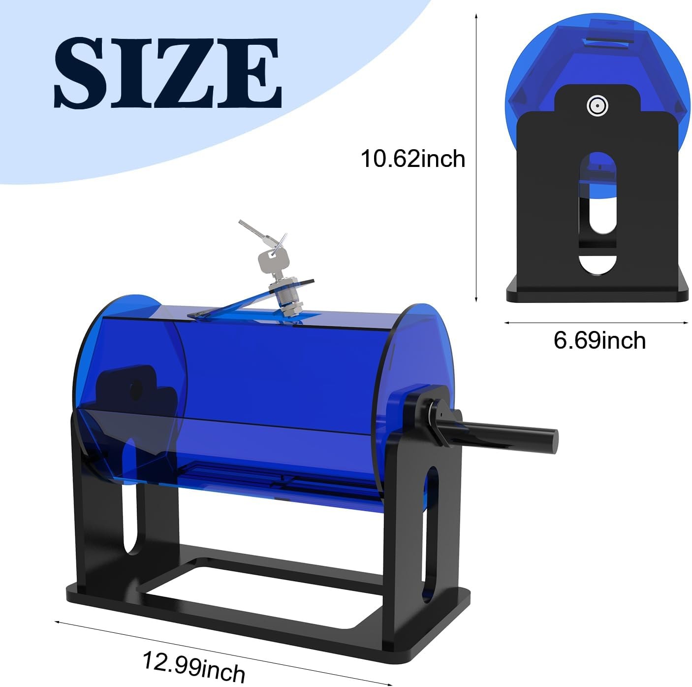 Raffle Ticket Spinner Raffle Drum: Acrylic Rotating Lottery Box with Handle ...