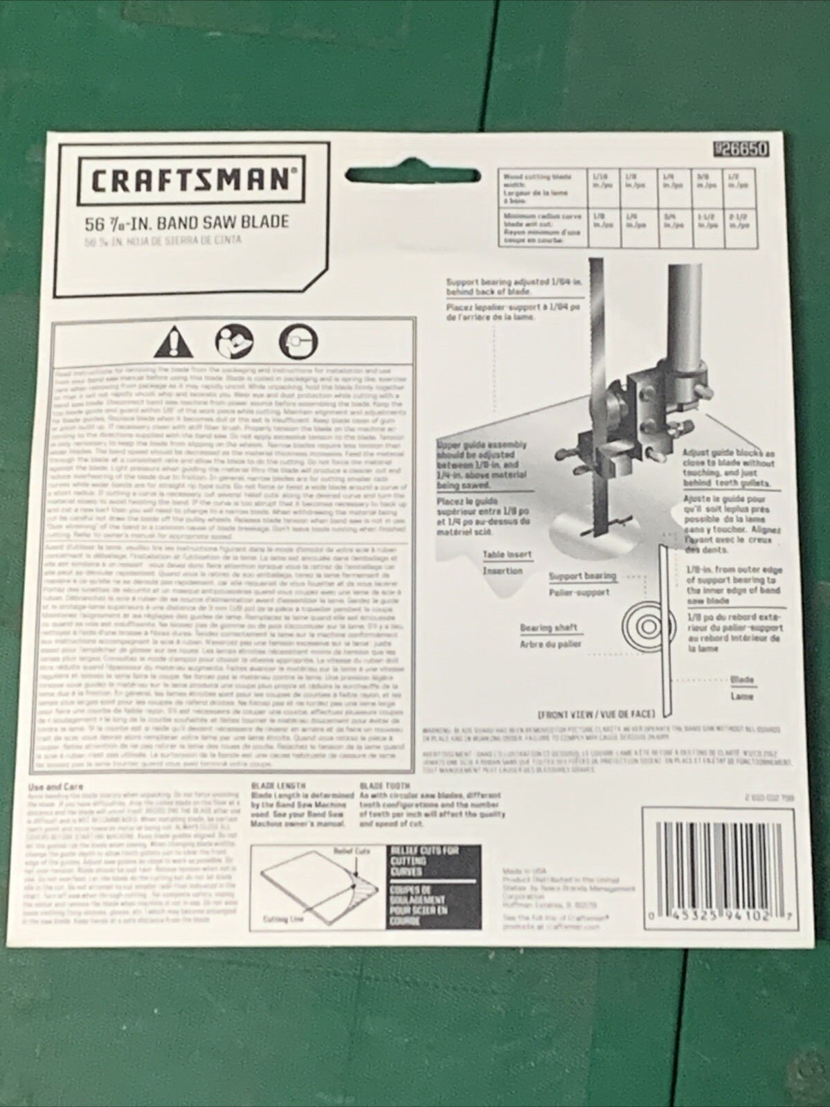 CRAFTSMAN 56 7/8" X 1/8" X 15 TPI BAND SAW BLADE P/N 926650 26650 - New In Box