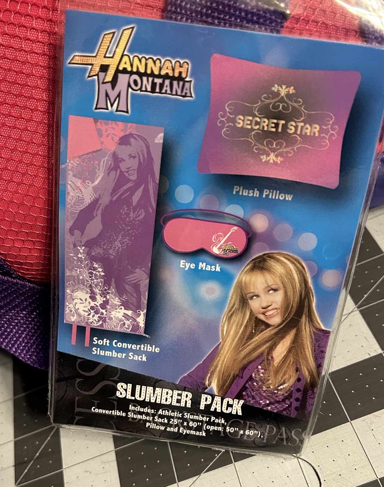 Disney Hannah Montana Slumber Pack w Tote Sleeping Bag Pillow Eye Mask Set NEW
