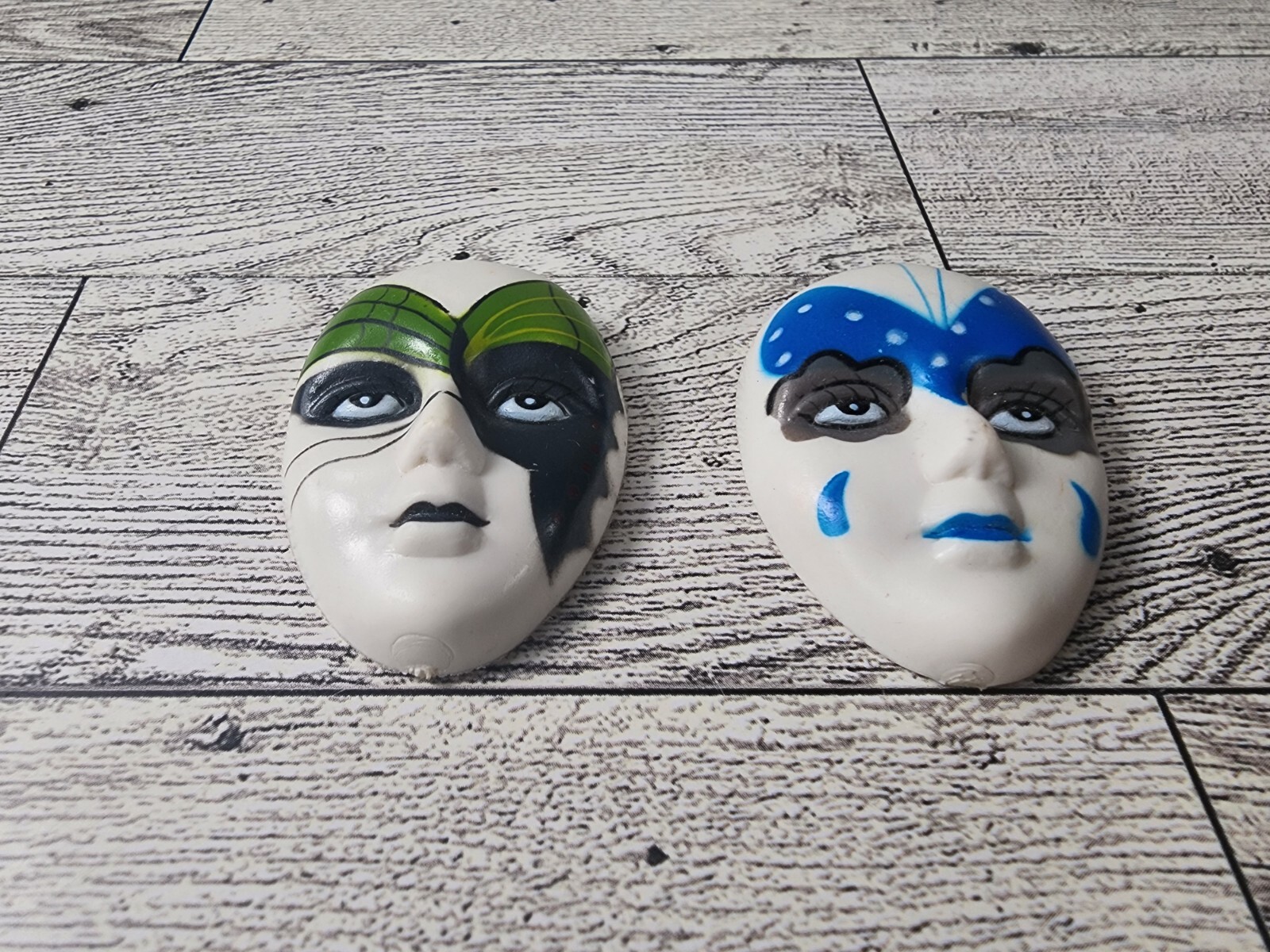 Vintage HARLEQUIN Face Mask Magnets Fridge Clown Asuka ART DECO 2"