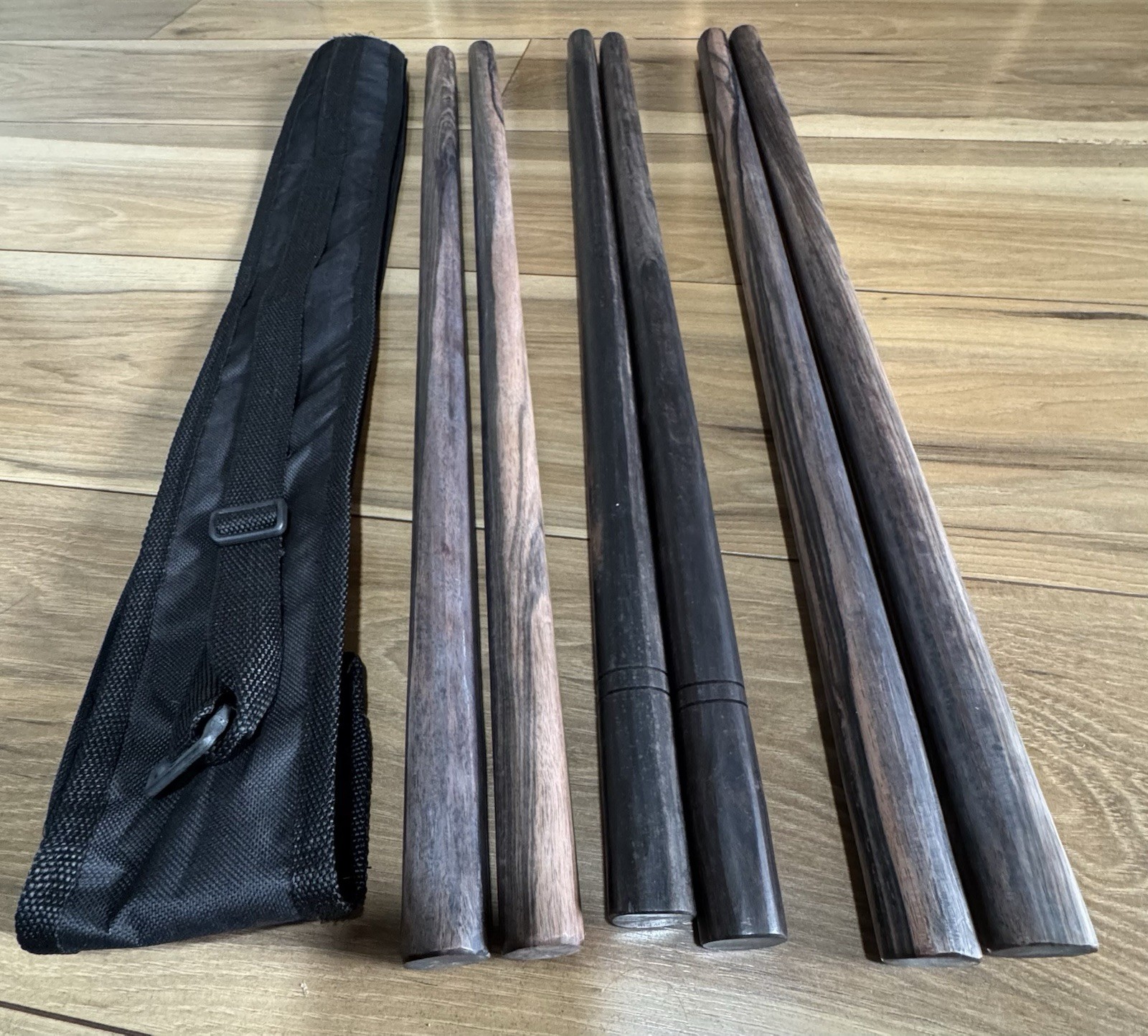 6 Sticks Authentic Filipino Escrima Kali Arnis Kamagong Hardwood Demo Set 28