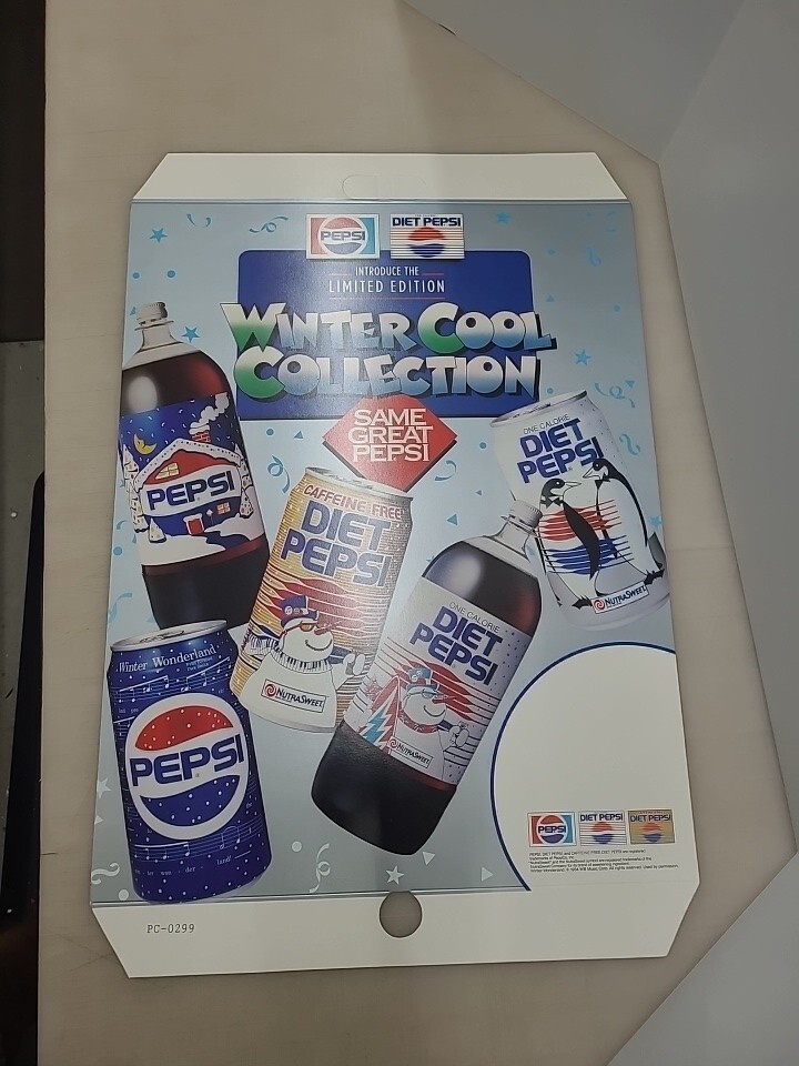 Pepsi / Diet Winter Cool Collection Christmas Pole Sign Store Display