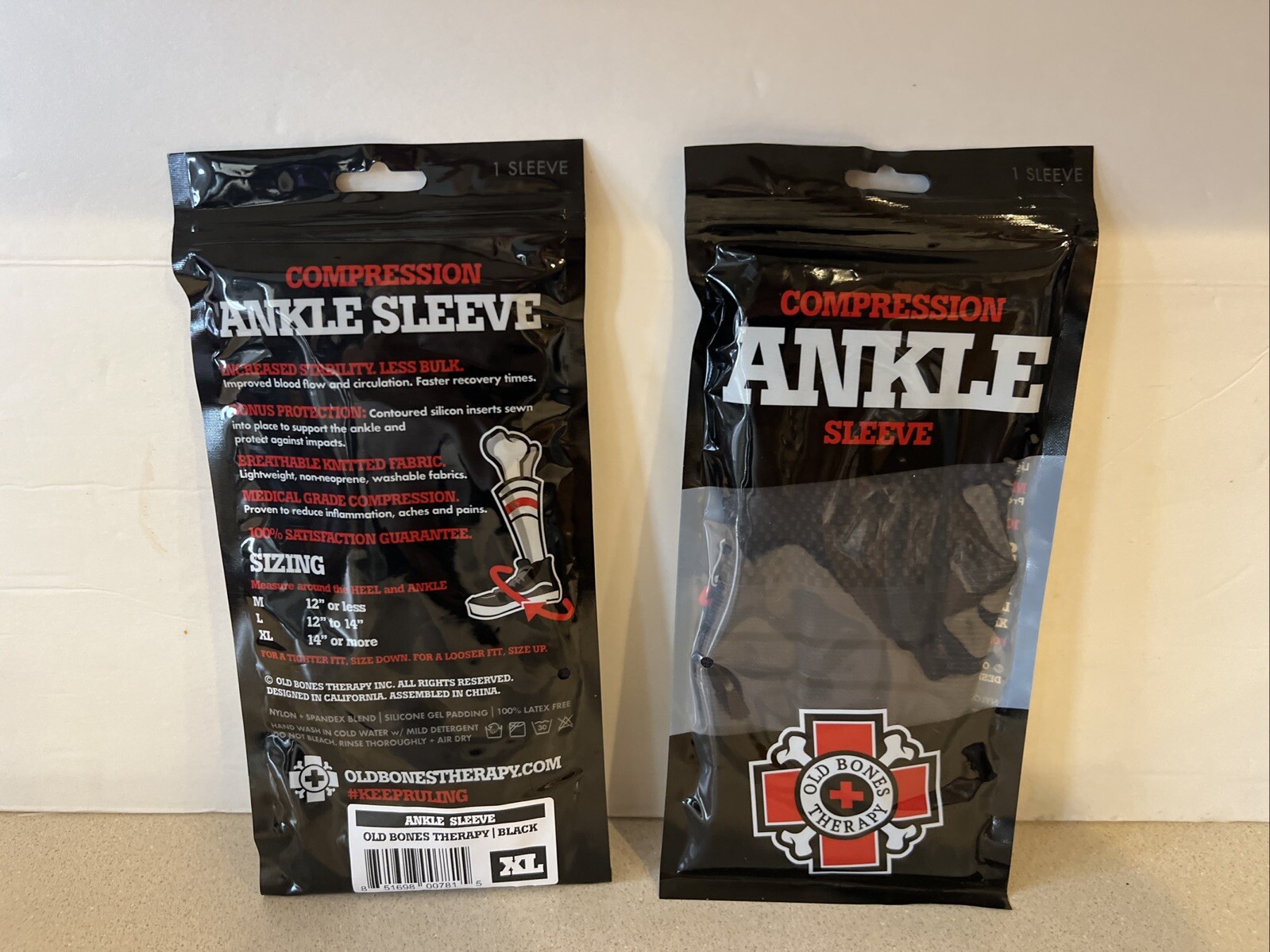 2 Old Bones Therapy | Compression Ankle Sleeve Support XL