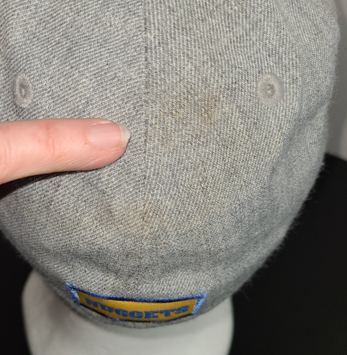 Denver Nuggets NBA Vintage Logo Cap Hat Altitude Authentics Sz 7 Fitted Gray