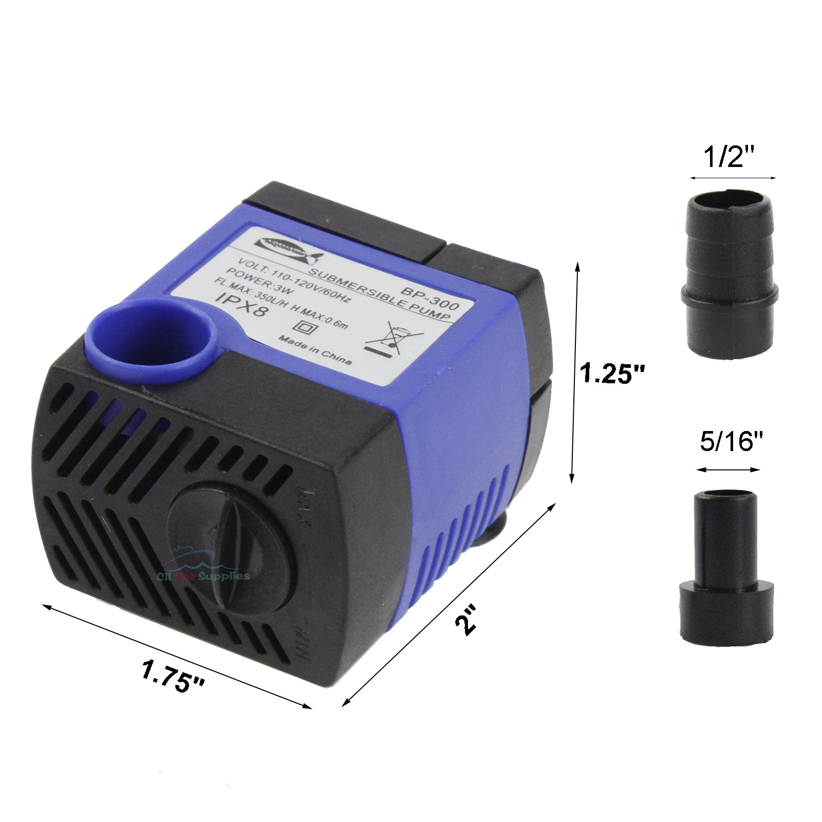 2 X 80GPH Adjustable Submersible Water Pump Aquarium Pond Powerhead Hydroponic