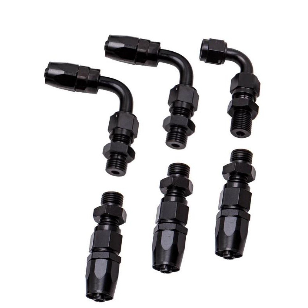 Adjustable Fuel Pressure Regulator Kit Oil Gauge -6AN Black US