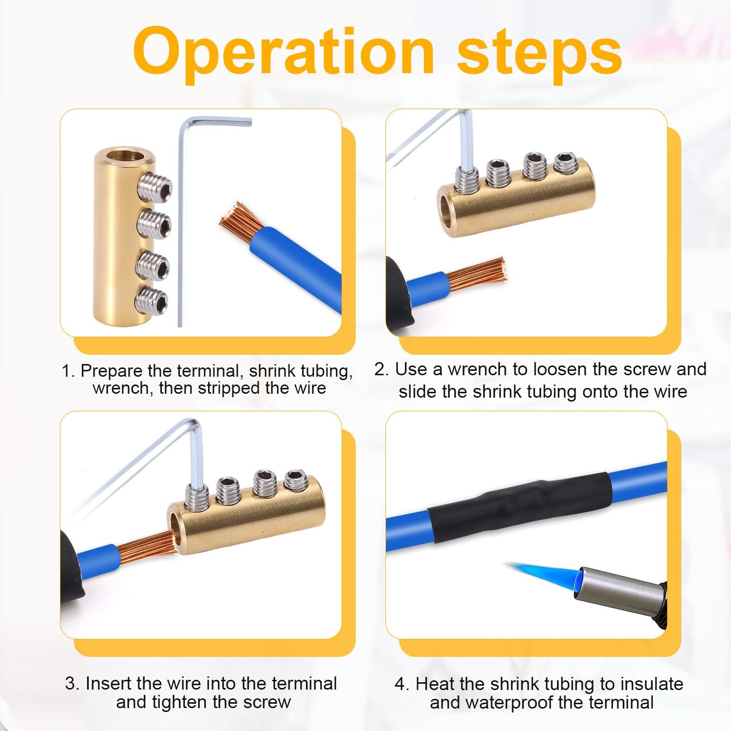 6pcs 6 AWG Wire Connector Nut Kit, 80Amp Quick Connection Terminal Splicing Q...
