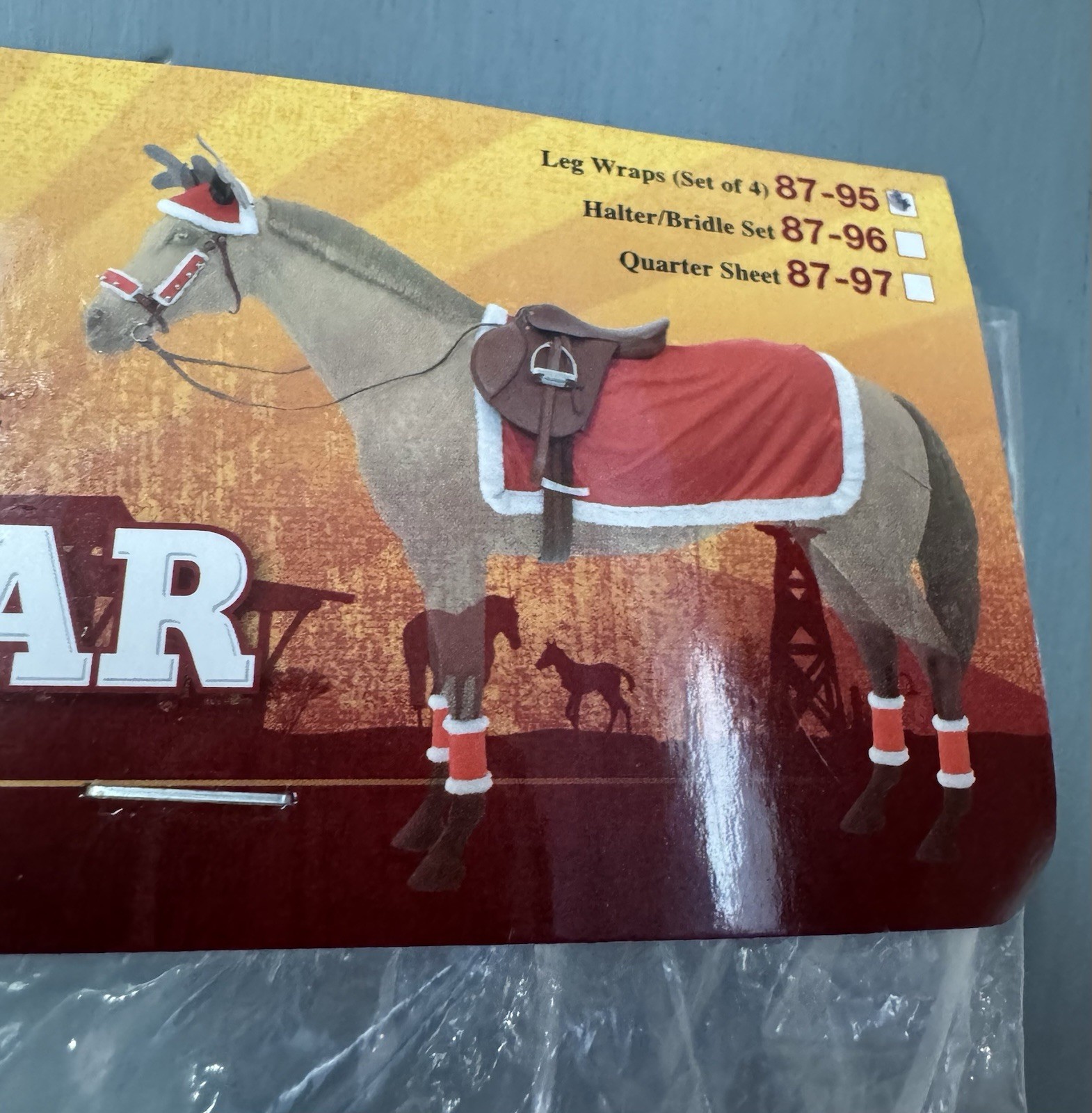 NEW in Package Horse Holiday Wear Christmas Santa Leg Wraps - Set of 4