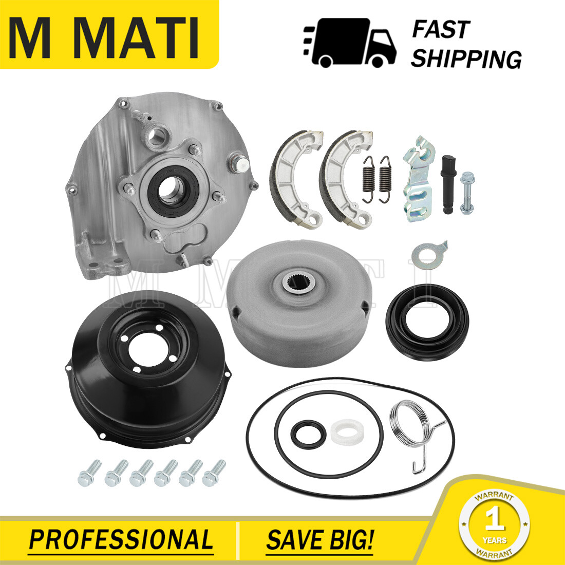 Complete Rear Brake Drum Hub Plate Cover Shoes for Honda Foreman 400 450 1995-04