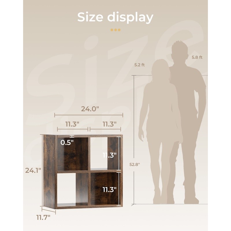 Wood Cube Storage Organizer W/ Removable Panels Home Office Living Room New