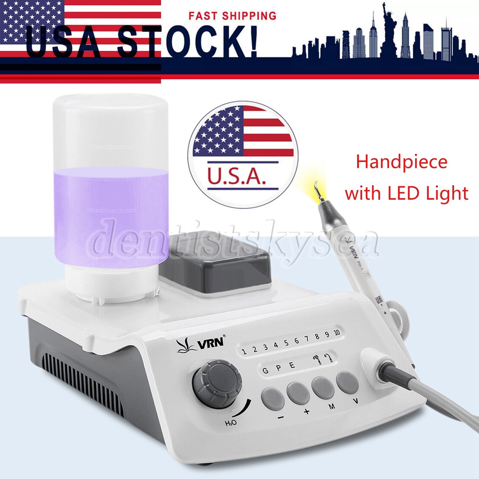 LED Dental Ultrasonic Piezo Scaler Handpiece Bottles Fit EMS Cavitron VRN-A8 US