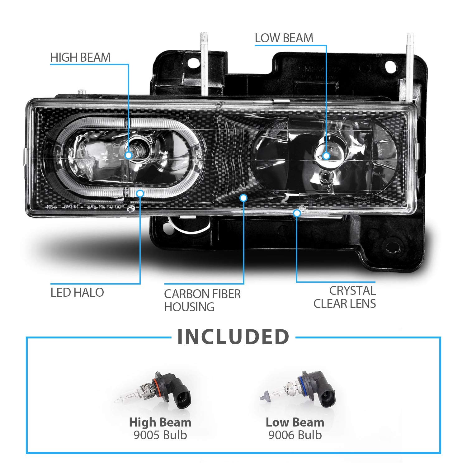 for Chevy GMC C/K Truck Fullsize Blazer Tahoe Suburban SUV Carbon Fiber