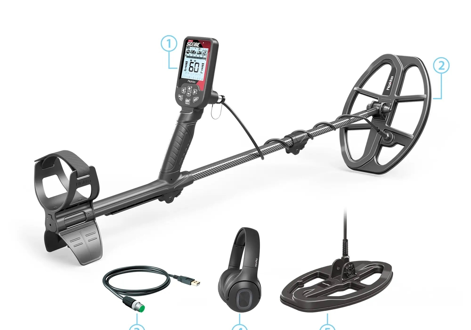 Nokta Score 3 Pro Pack Metal Detector 11000808 + Accupoint Pinpointer + Holster