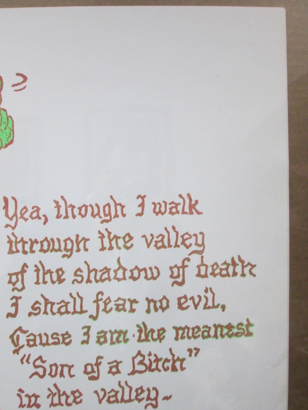 Vintage Black Light Valley of the valley of shadows Son Of a Bitch 70s Inv#G3588